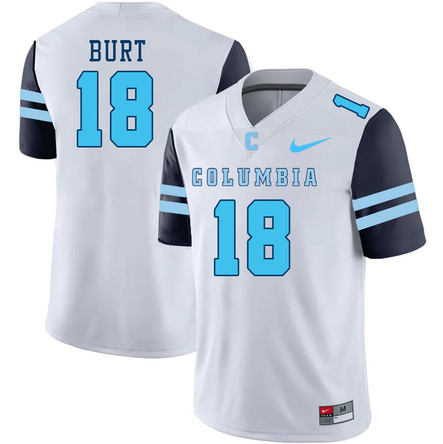 Men-Youth #18 Cameron Burt Columbia Lions 2023 College Football Jerseys Stitched-White
